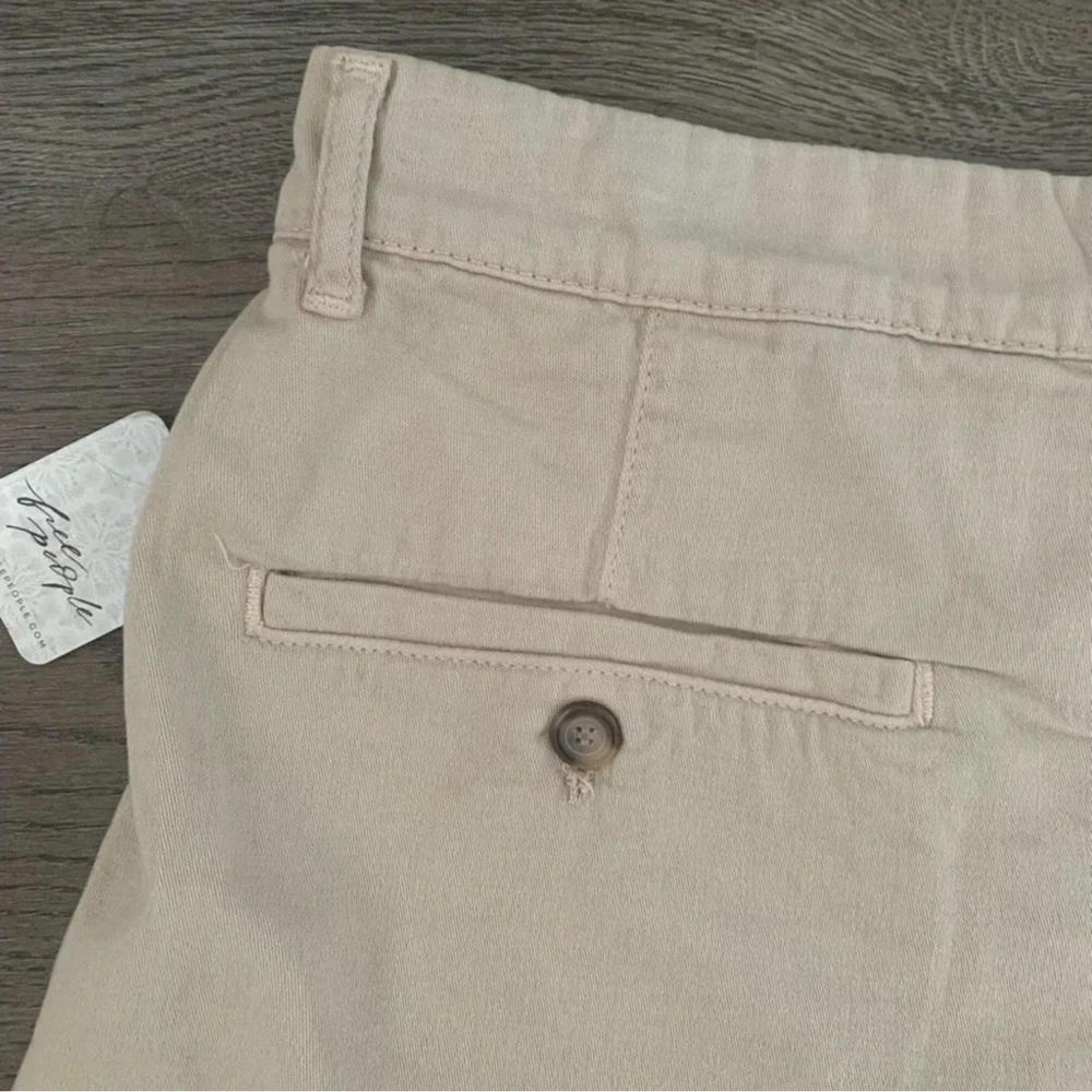 Free People Billie Chino High Waist Shorts Almond Milk Khaki Multi Sizes NWT - Picture 8 of 12